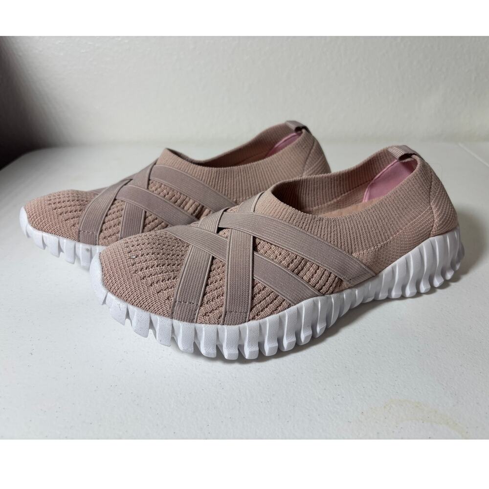 Bernie Mev NWOT Size 8 (EU 39) Dawa Pink Slip-On Woven Knit Comfort Sneakers